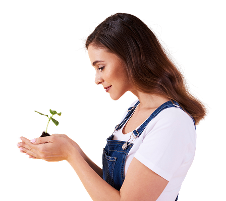 Emprendedora con planta